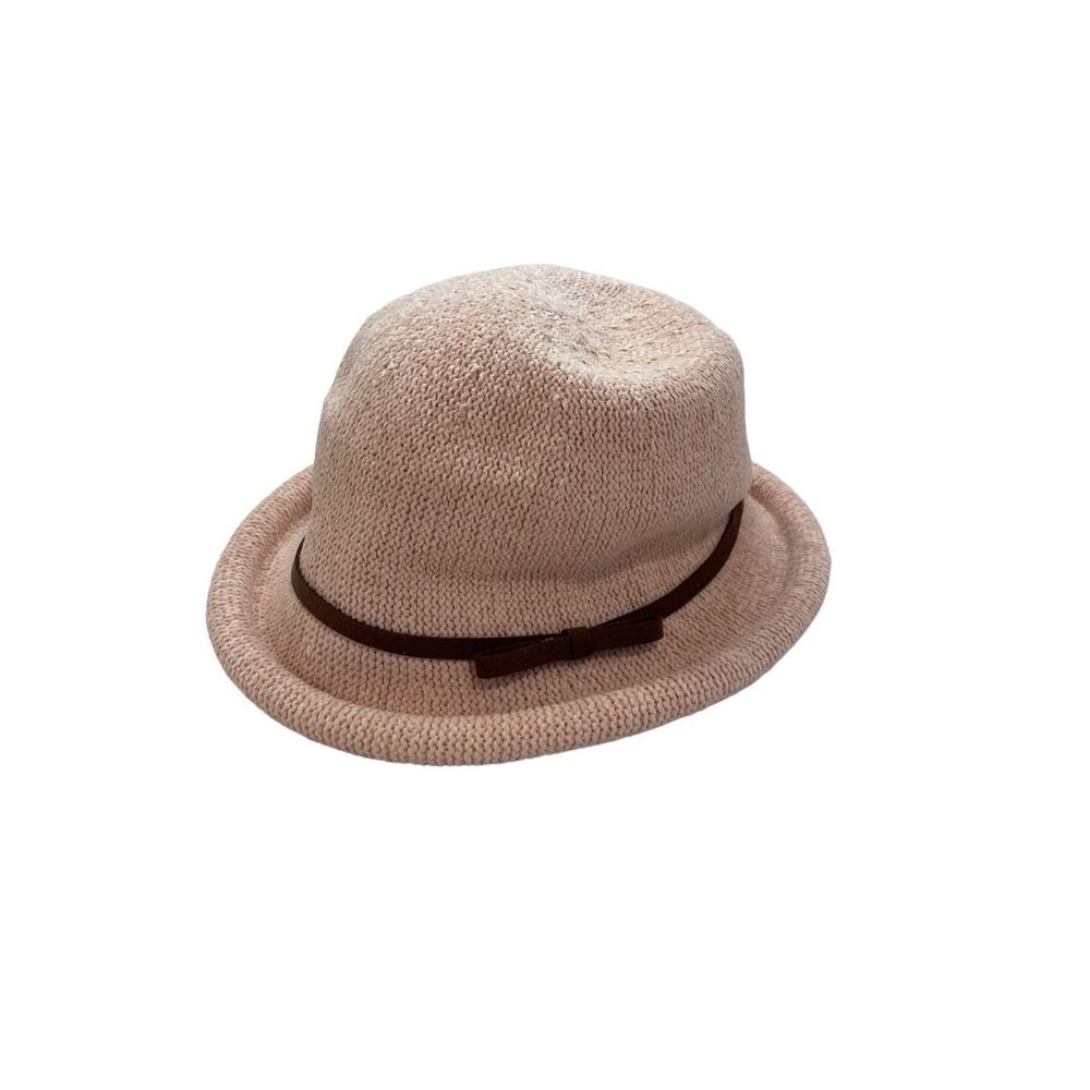 Womens Beige Almost Light Pink Fedora Brim Hat